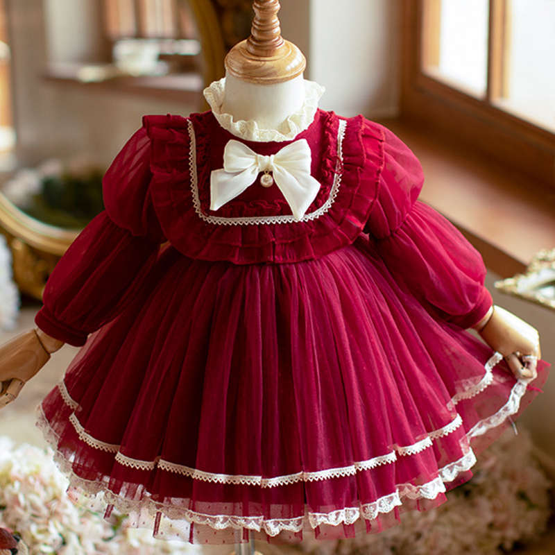 Cotton Folds Lace Long Sleeve Mid-long Dresses - image 13