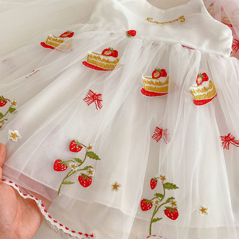  Mesh Bow Embroidery SleevelessMidi Dresses - image 9