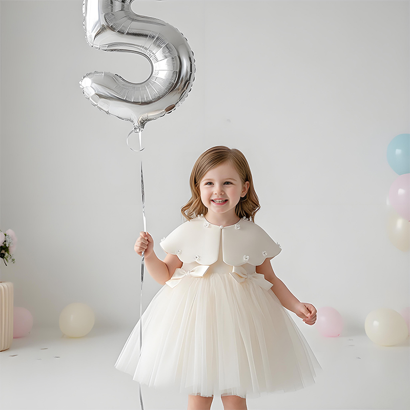 Satin Folds Bow Imitation Pearls Sleeveless Regular Dresses - image 7