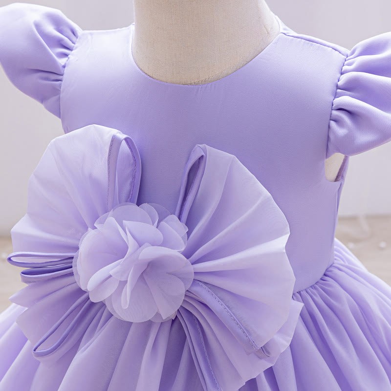 Organza Rosette Cap Sleeve Midi Dresses - image 24