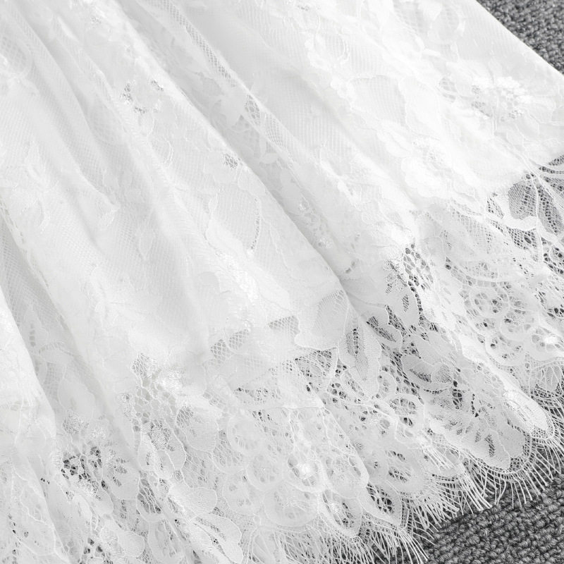 Lace Bow Half Sleeve Mid-long Dresses - image 14