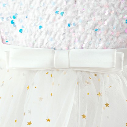 Sequins & Mesh Bow Sequins Sleeveless Maxi Dresses - image 14