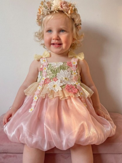 Organza Bow Embroidery Sleeveless Short Dresses - image 3