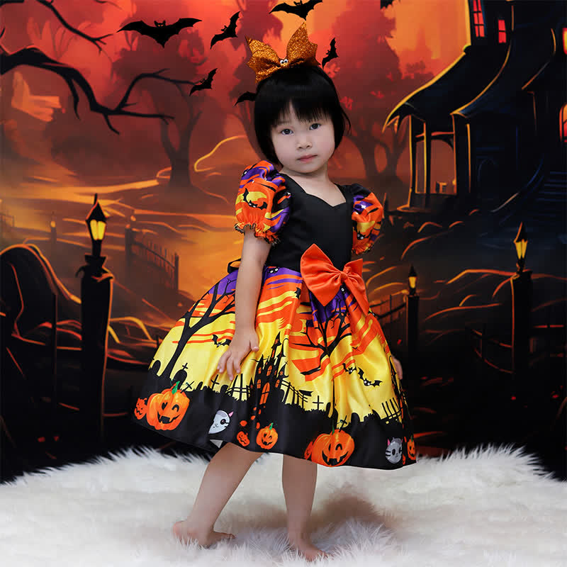 Satin Bow Short Sleeve Mid-long Dresses - image 9