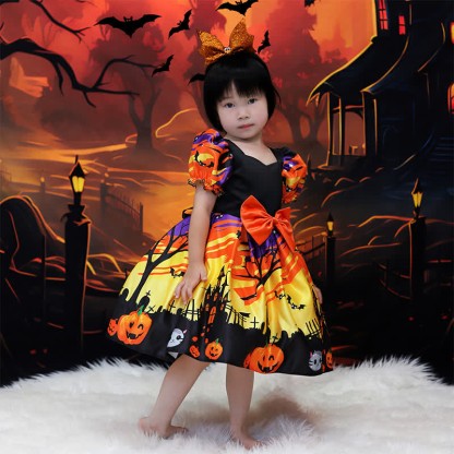 Satin Bow Short Sleeve Mid-long Dresses - image 9