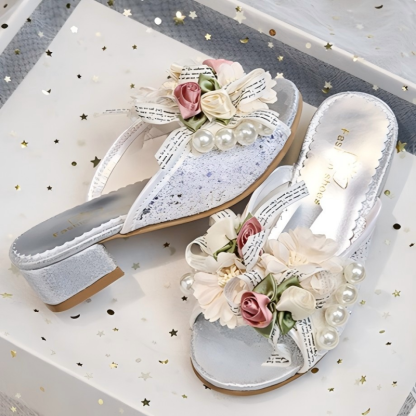 Solid Rosette Open Toe Slippers - image 11