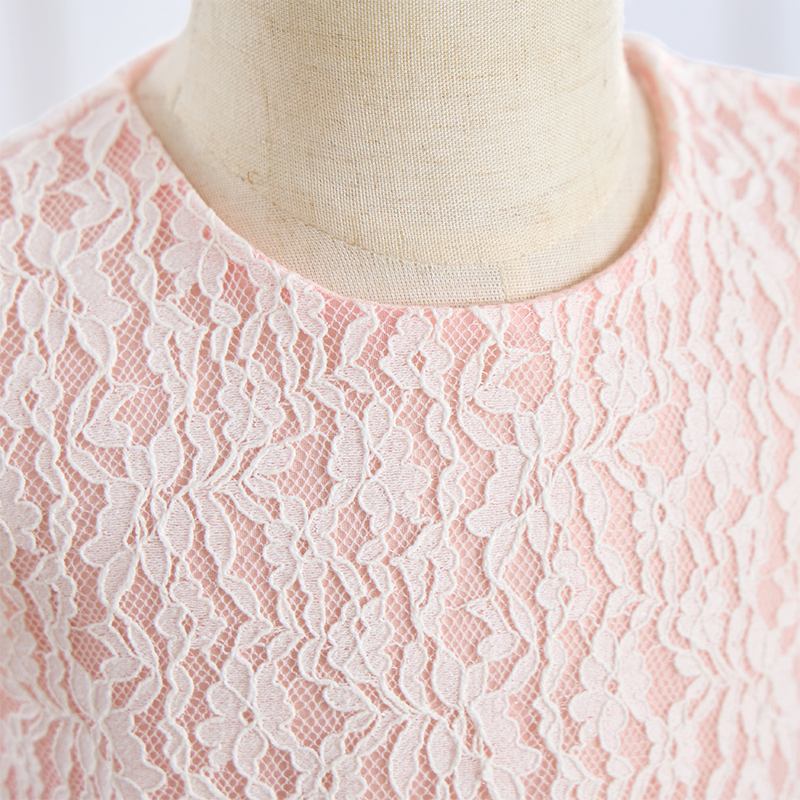 Lace Imitation Pearls Bow Sleeveless Mid-long Dresses - image 6