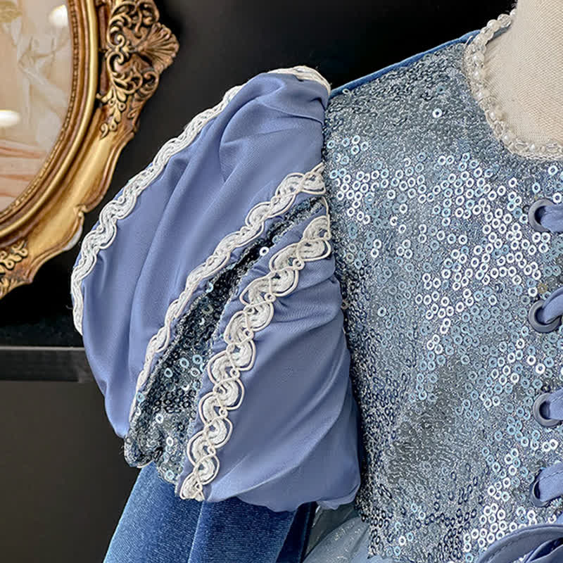 Velvet Lace-up Long Sleeve Midi Dresses - image 10