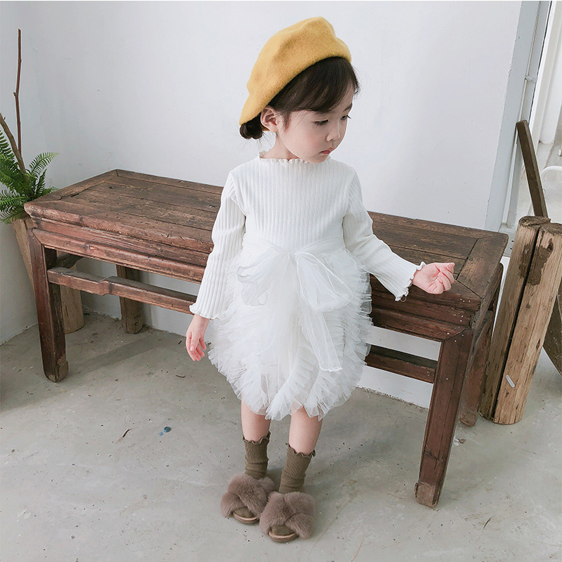 Mesh Folds Long sleeve Regular Dresses - image 14
