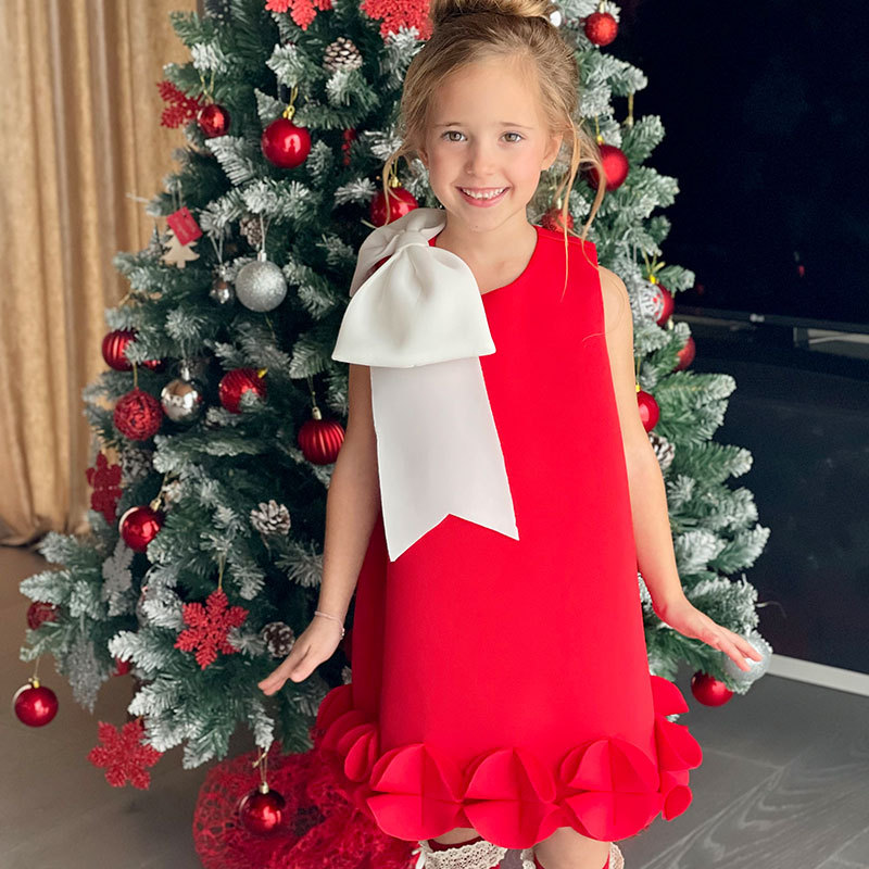 SCUBA KNIT Bow Sleeveless Midi Dresses - image 2