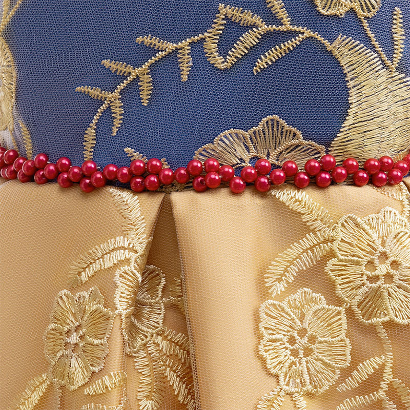 Mesh Lace Bow Lace Imitation Pearls Short Sleeve Mid-long Dresses - image 37