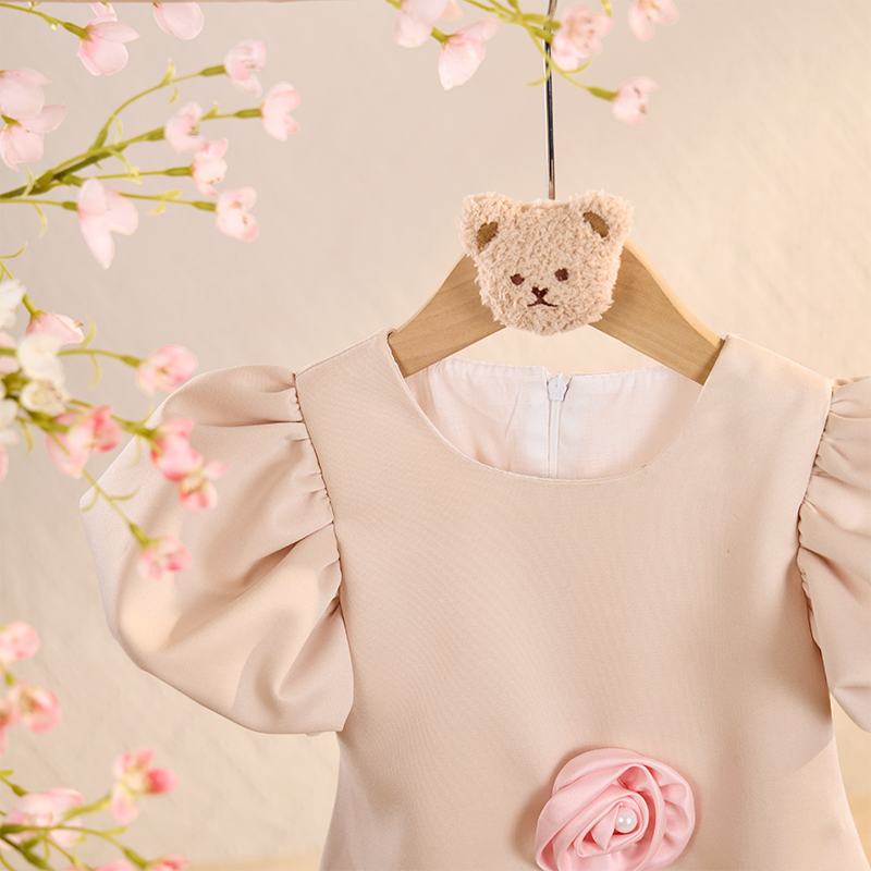 Air Layer Three-dimensional Decoration Short Sleeves Midi Dresses - image 5