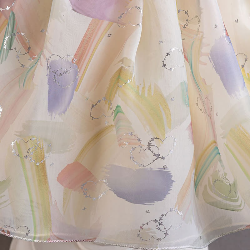 [Archive Sale] Organza Bow Pearl Short sleeve Midi Dresses - image 13