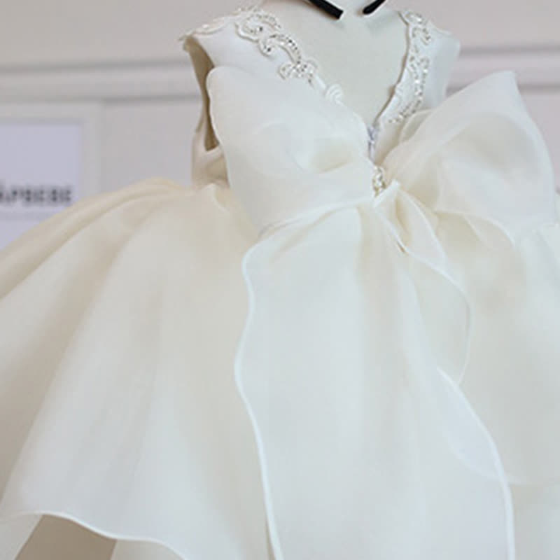 [Archive Sale] Chemical Fiber Blend Lace Bow Sleeveless Mid-long Dresses - image 4