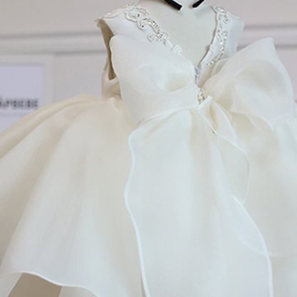 [Archive Sale] Chemical Fiber Blend Lace Bow Sleeveless Mid-long Dresses - image 4