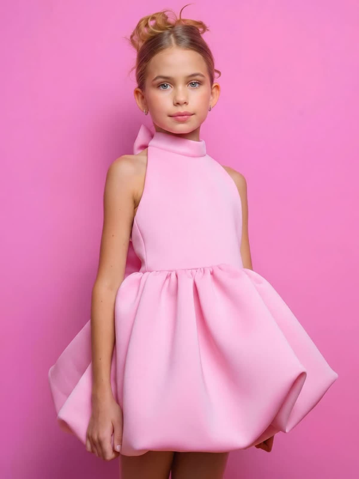 SCUBA KNIT Bow Short Sleeve Short Dresses - image 7