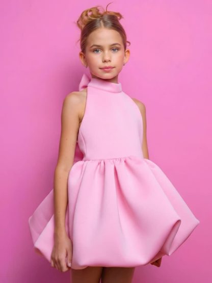 SCUBA KNIT Bow Short Sleeve Short Dresses - image 7