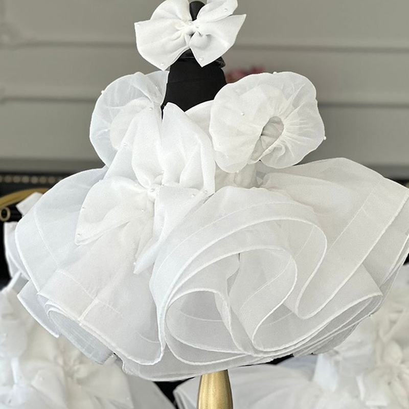 Organza Rosette Short Sleeve Midi Dresses - image 5