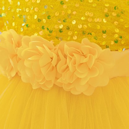 Sequins & Mesh Bow Sequins Short Sleeve Mid-long Dresses - image 29