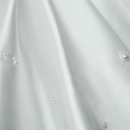 Satin Pearl Long Sleeve Mid-long Dresses - image 7