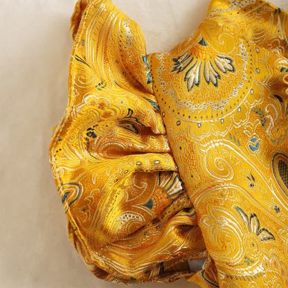 Acetate Jacquard Flouncing Cap Sleeve Midi Dresses - image 5