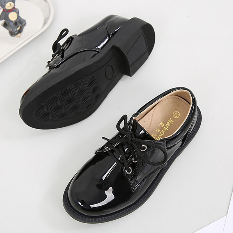 Solid Hook And Loop Round Toe Dress Shoes - image 15