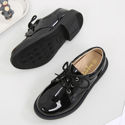 Solid Hook And Loop Round Toe Dress Shoes - image 15