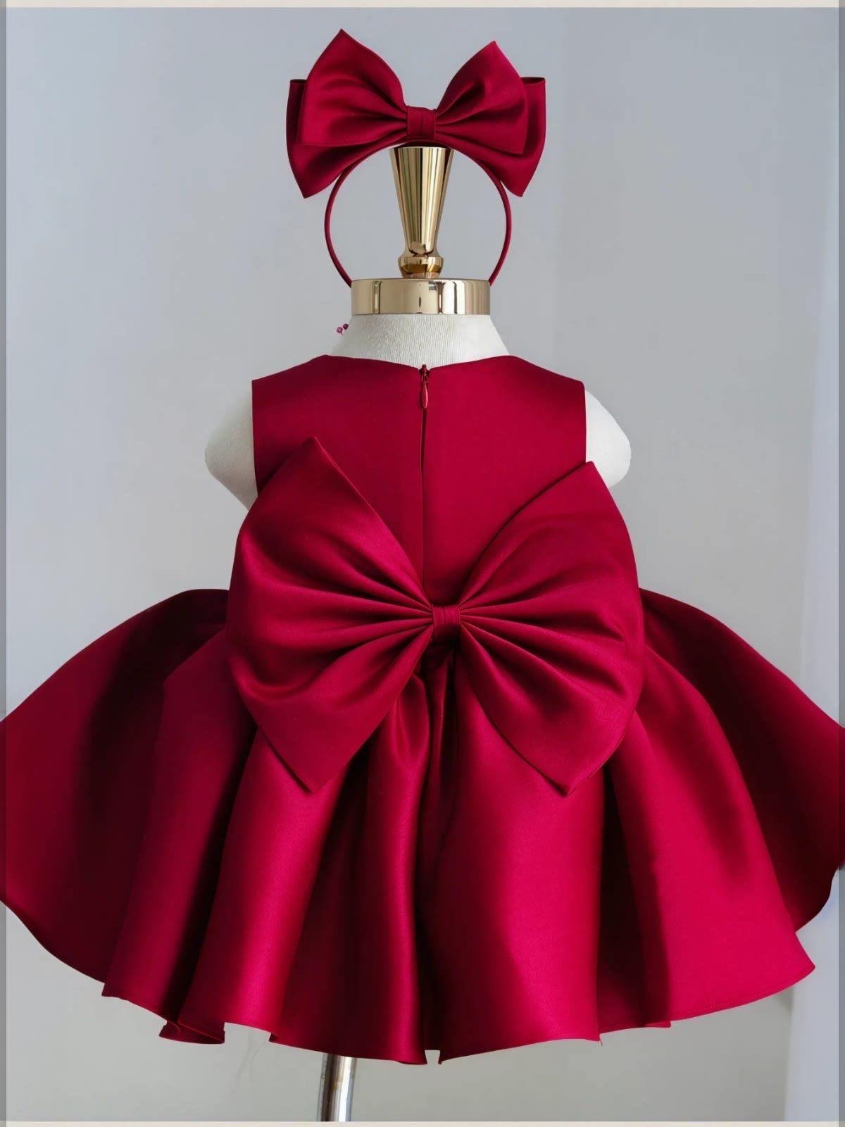 Satin Rosette Sleeveless Midi Dresses WIthout Headband - image 3