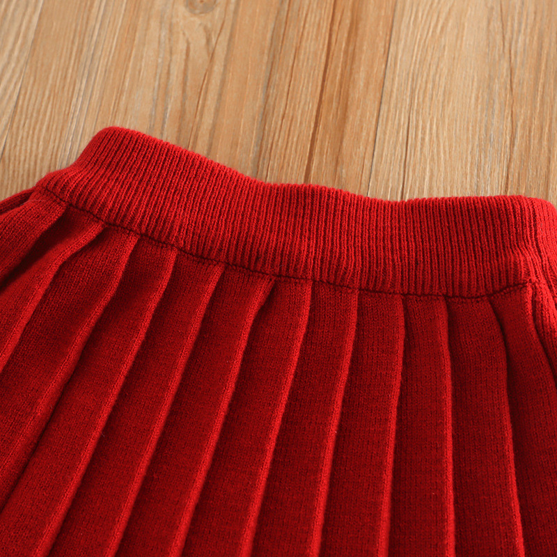 Yarn/wool Yarn Bow Imitation Pearls Long Sleeve Regular Two-piece Set - image 22