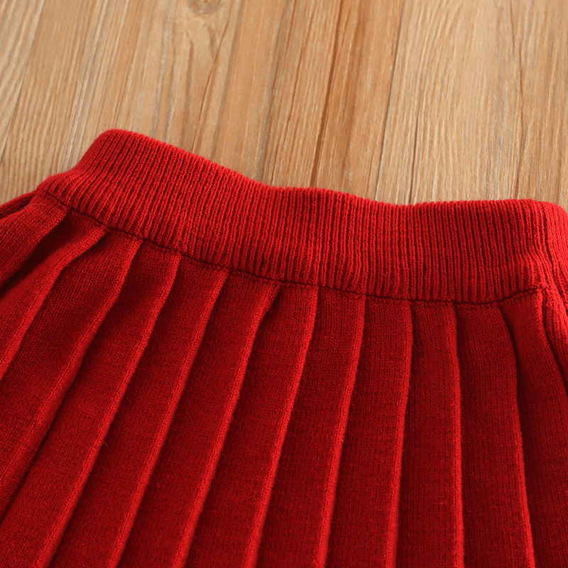 Yarn/wool Yarn Bow Imitation Pearls Long Sleeve Regular Two-piece Set - image 22