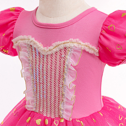 Mesh Stitching Lace Short Sleeve Regular Dresses - image 5