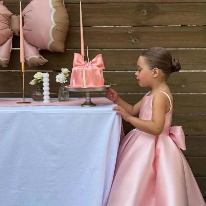 Satin Bow Sleeveless Mid-long Dresses - image 18