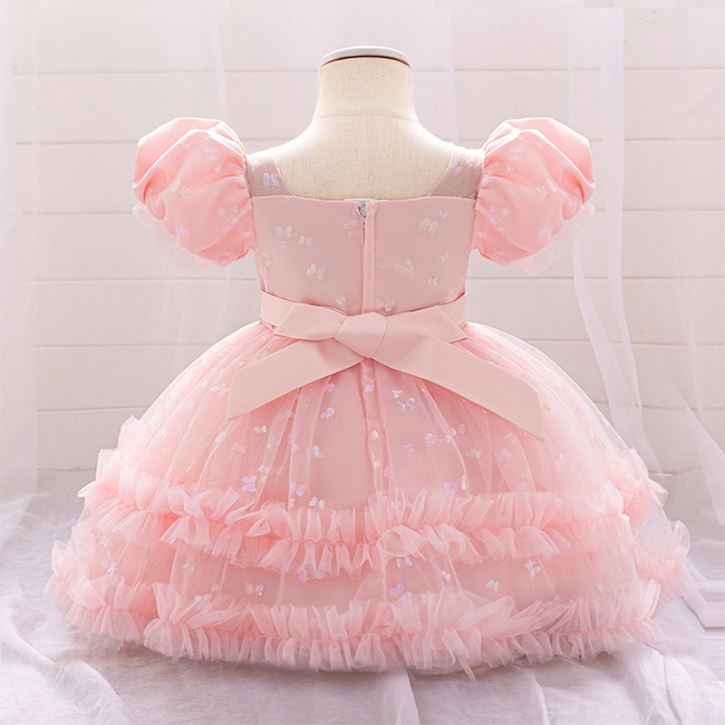 Mesh Bow Short Sleeve Midi Dresses - image 29