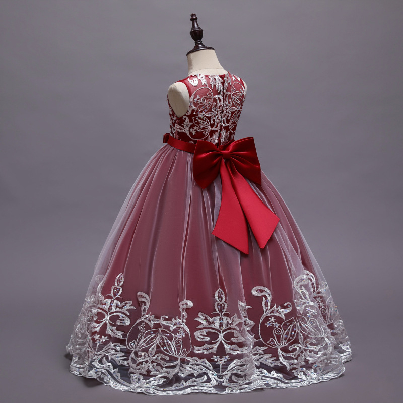 Mesh Lace Bow Lace Sleeveless Long Dresses - image 37