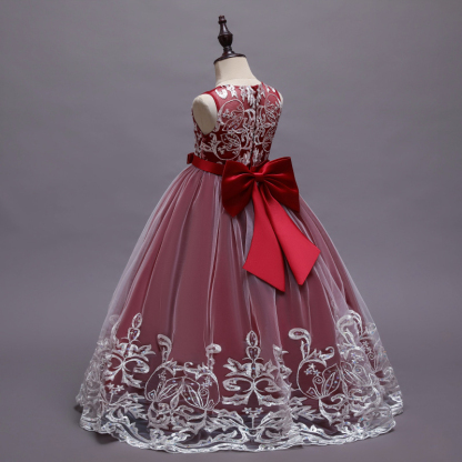 Mesh Lace Bow Lace Sleeveless Long Dresses - image 37