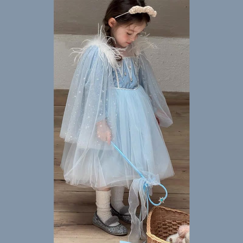 [Archive Sale] Mesh Feather-trimmed Sleeveless Maxi Dresses - image 6