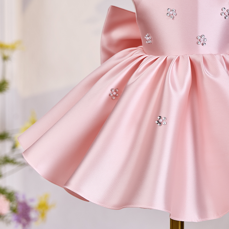 Satin Sequins Short Sleeve Mid-long Dresses - image 11