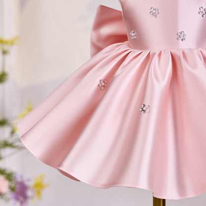 Satin Sequins Short Sleeve Mid-long Dresses - image 11