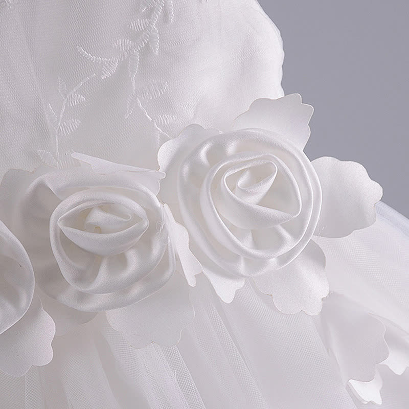 Silk Fabrics Rosette Sleeveless Short Dresses - image 5