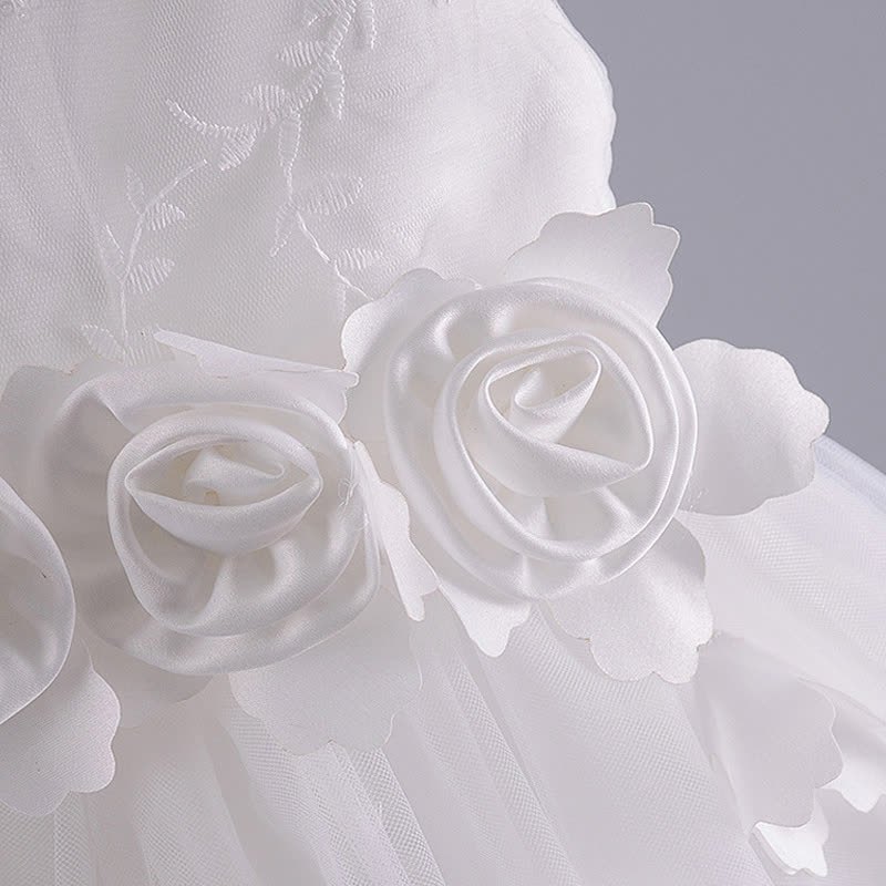 Silk Fabrics Rosette Sleeveless Short Dresses - image 5