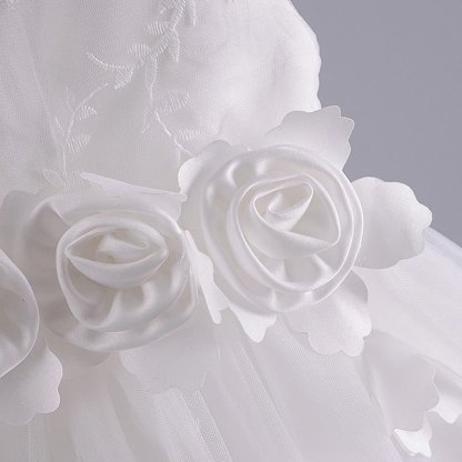 Silk Fabrics Rosette Sleeveless Short Dresses - image 5