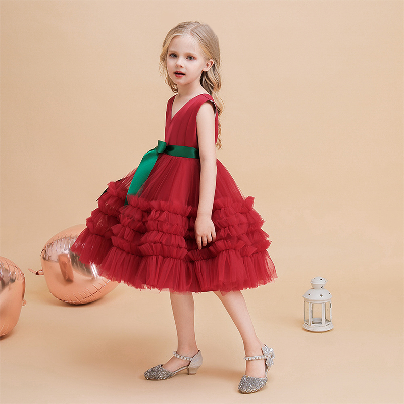 Mesh Bow Folds Sleeveless Mid-long Dresses - image 28