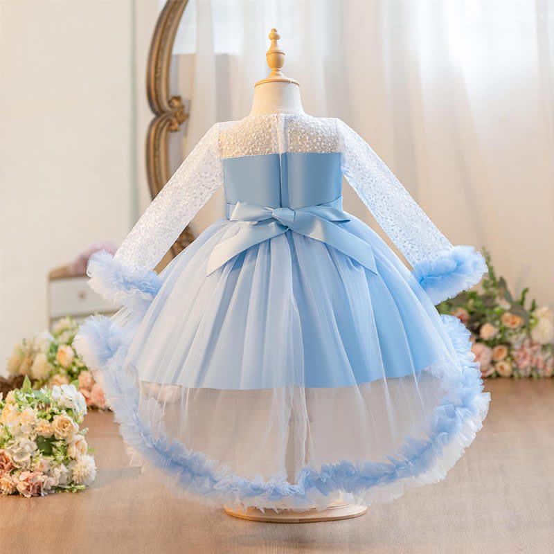 Embroidery Mesh Piping Long Sleeve Midi Dresses - image 21