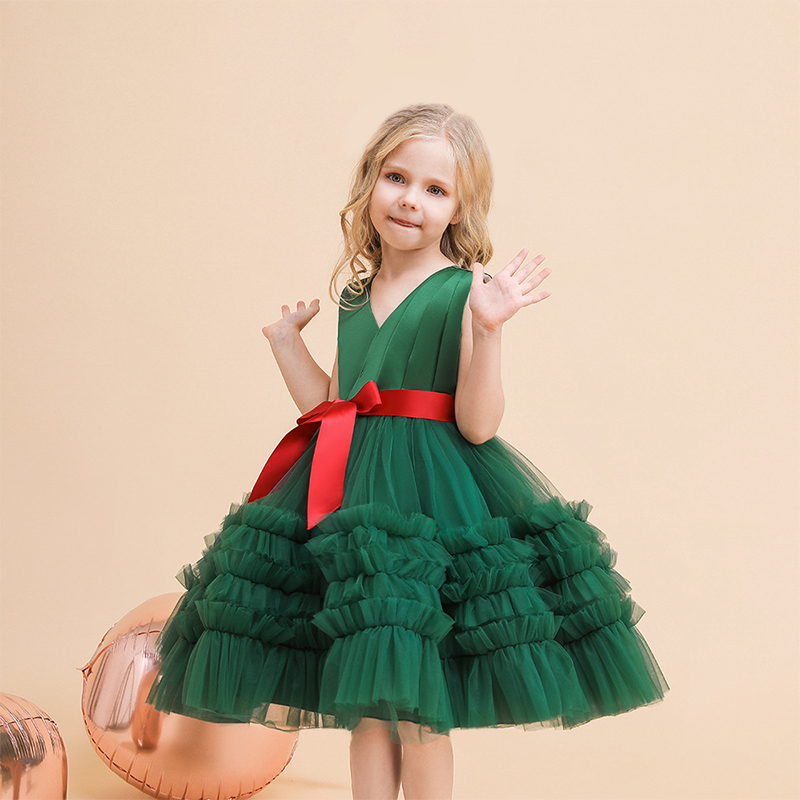 Mesh Bow Folds Sleeveless Mid-long Dresses - image 20
