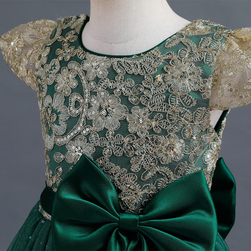 Mesh Bow Lace-up Cap Sleeve Maxi Dresses - image 19