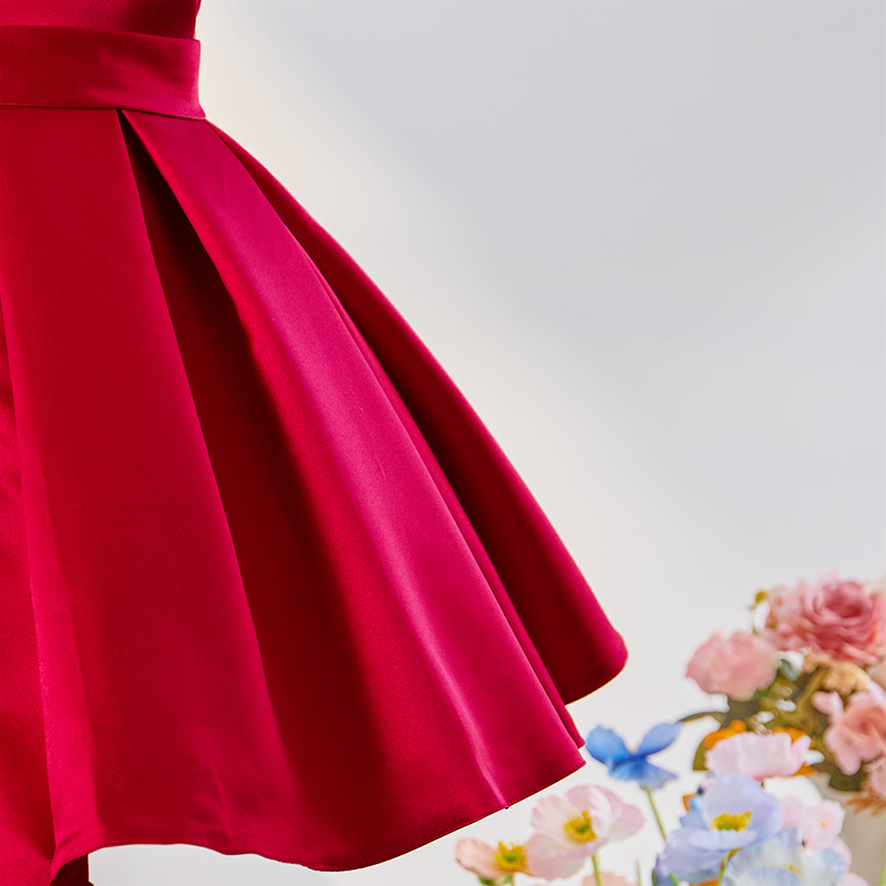 [Archive Sale] Satin Bow Short Sleeve Midi Dresses - image 4