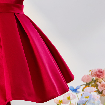 [Archive Sale] Satin Bow Short Sleeve Midi Dresses - image 4