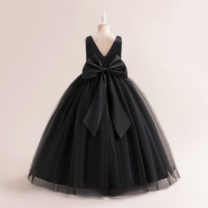Satin & Mesh Bow Sleeveless Maxi Dresses - image 39