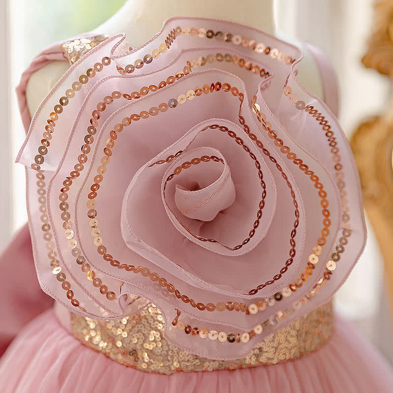 Sequins & Mesh Bow Rosette Sequins Sleeveless Maxi Dresses - image 6