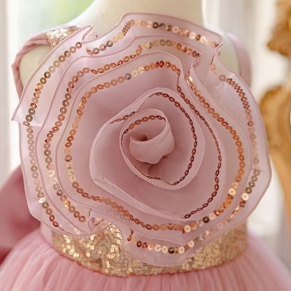 Sequins & Mesh Bow Rosette Sequins Sleeveless Maxi Dresses - image 6